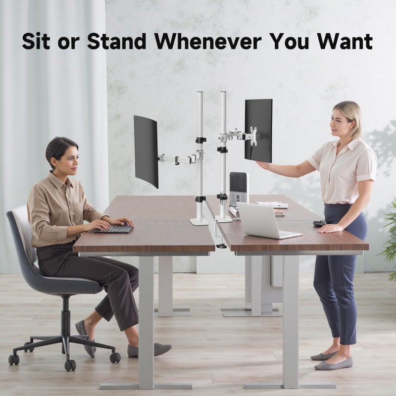 Suptek Single Monitor Arm Desk Mount Fully Adjustable Monitor Stand for 1 / One Screen up to 32 inch Extra Tall 31.5 inch Pole,Black (MD6821) - Image 5